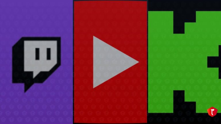 Twitch, YouTube, and Kick logo separated into 3 sections